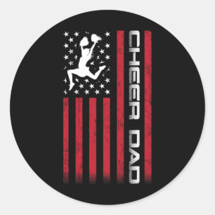 Of July Us Flag Cheer Dad Shirt For Father's Cheer Classic Round Sticker