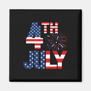 Of July Usa Flag Party Patriotic American Independ Magnet