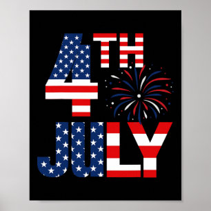 Of July Usa Flag Party Patriotic American Independ Poster