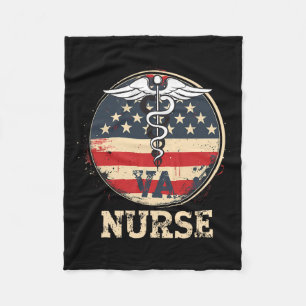 Of July Va Nurse Flag Wings Appreciation Nurse Wom Fleece Blanket