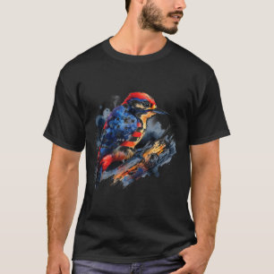Of July Woodpecker Bird Lovers Usa Flag Patriotic  T-Shirt