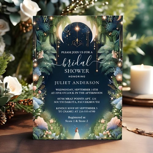 Of Magical Dream Mystical Stars Moon Bridal Shower Invitation