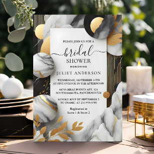 Of Natural Work Stacked Stone Marble Bridal Shower Invitation