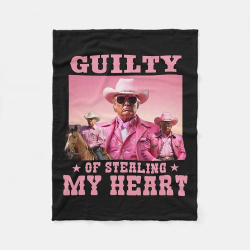 Of Stealing My Heart Trump 2024 Shirt Trump Cowboy Fleece Blanket