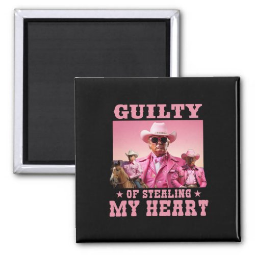 Of Stealing My Heart Trump 2024 Shirt Trump Cowboy Magnet