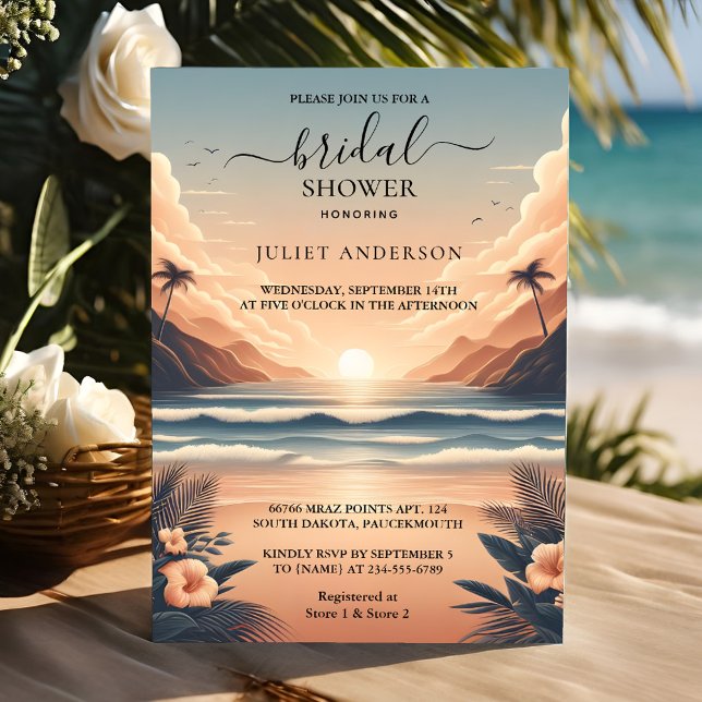 Of Summer Ocean Sea Beach Blue Water Bridal Shower Invitation (Creator Uploaded)