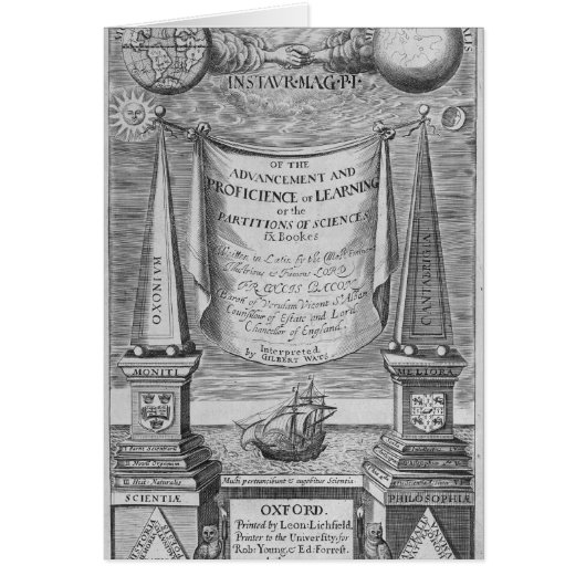 'Of the advancement and proficience of learning' Cards (Front)