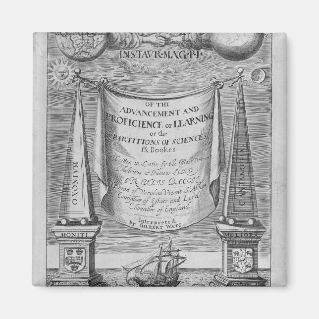 'Of the advancement and proficience of learning' Magnet (Front)