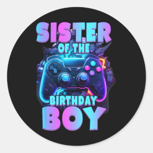 Of The Birthday Boy Matching Video Game Birthday 1 Classic Round Sticker