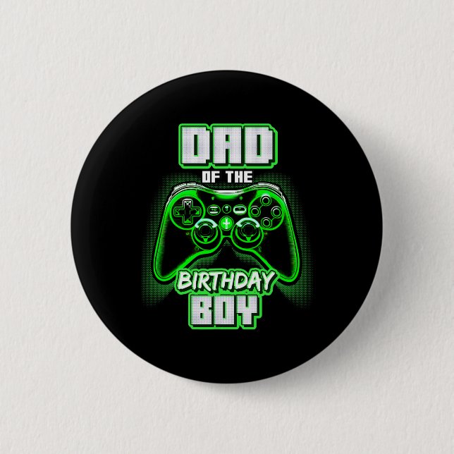 Of The Birthday Boy Matching Video Game Birthday P Button (Front)