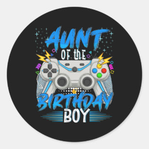 Of The Birthday Boy Video Game Birthday Gamer Boys Classic Round Sticker