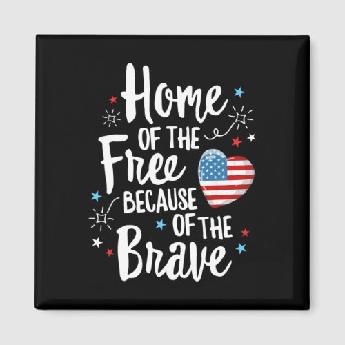 Of The Free Veterans 4th Of July Women Wife Patrio Magnet