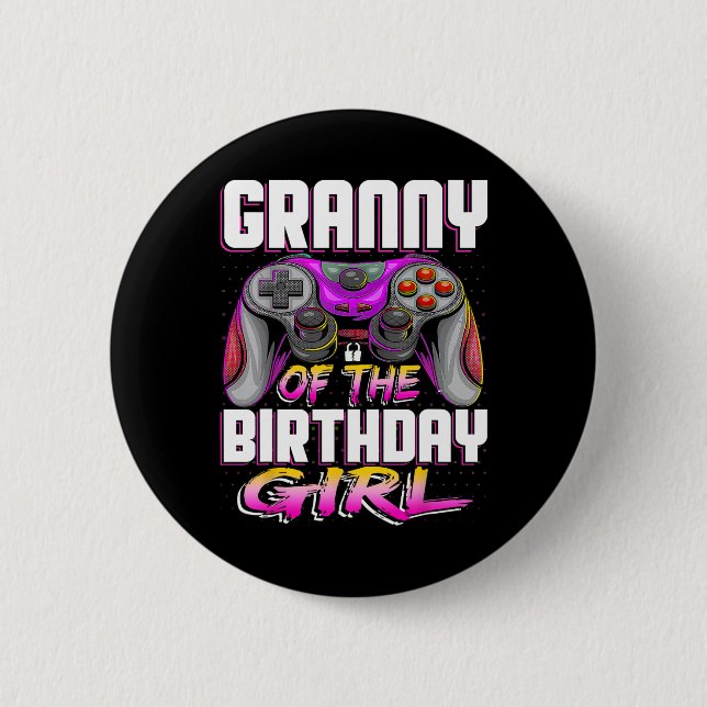 Of The Gamer Girl Matching Video Game Birthday  Button (Front)