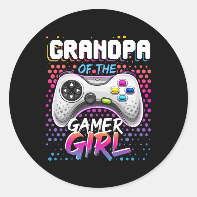 Of The Gamer Girl Matching Video Game Birthday Gif Classic Round Sticker (Front)