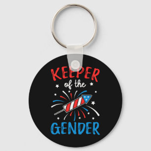 Of The Gender Reveal Funny 4th Of July Ba  Keychain