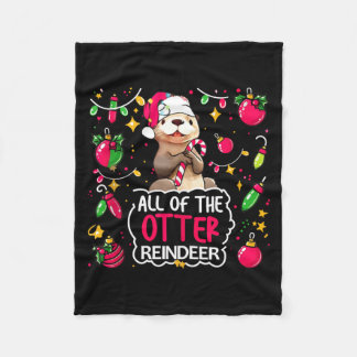 Of The Otter Reindeer Christmas Pj Other Reindeers Fleece Blanket