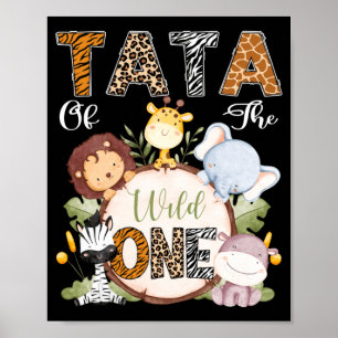 Of The Wild One 1st Birthday Safari Woodland Poster