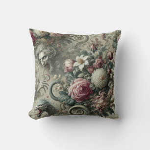 Of Tone & Tail – Gothic Victorian Design Throw Pillow