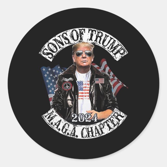Of Trump Maga Chapter 2024 (on Back)  Classic Round Sticker (Front)