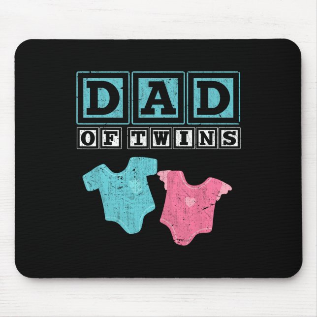Of Twins Family Daddy Fathers Day Future Parents  Mouse Pad (Front)