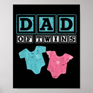 Of Twins Family Daddy Fathers Day Future Parents  Poster