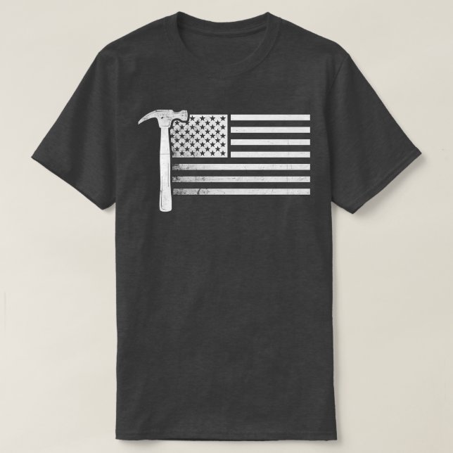 of US Flag Retired Carpenter Cool Shirt (Design Front)