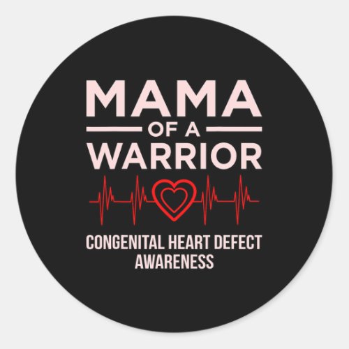 Of Warrior Heart Disease Awareness Survivor Graphi Classic Round Sticker