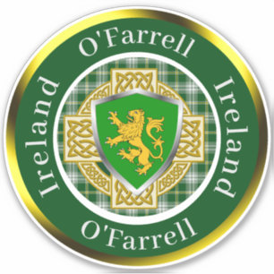 O'Farrell Irish Shield/Celtic Cross Personalized Sticker