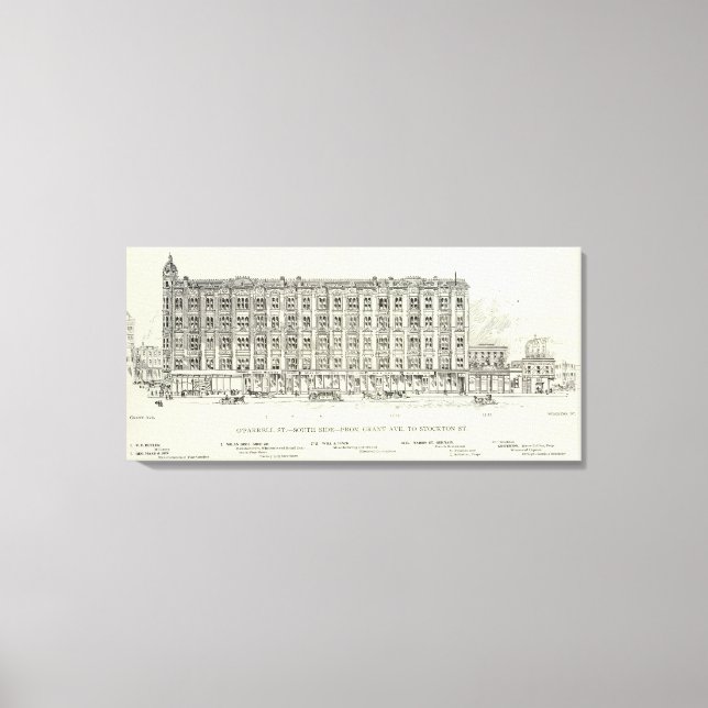 O'Farrell South side Grant and Stockton Canvas Print (Front)