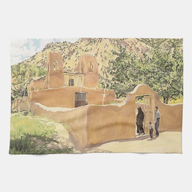 Oferta Para San Esquipula by Walter Ufer Kitchen Towel (Horizontal)