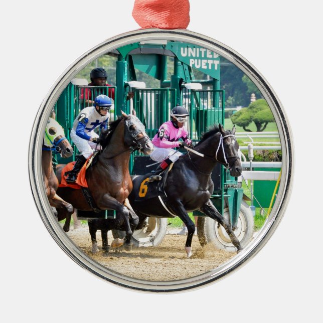 Off at Saratoga Metal Ornament (Front)