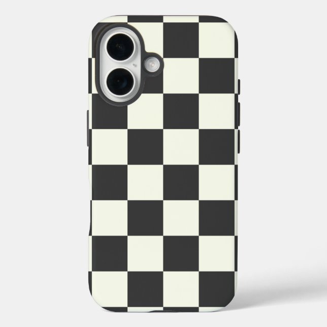 Off Black and Off White Checkerboard Case-Mate iPhone Case (Back)