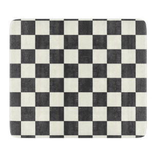 Off Black and Off White Checkerboard Cutting Board