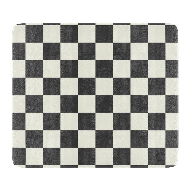 Off Black and Off White Checkerboard Cutting Board (Front)
