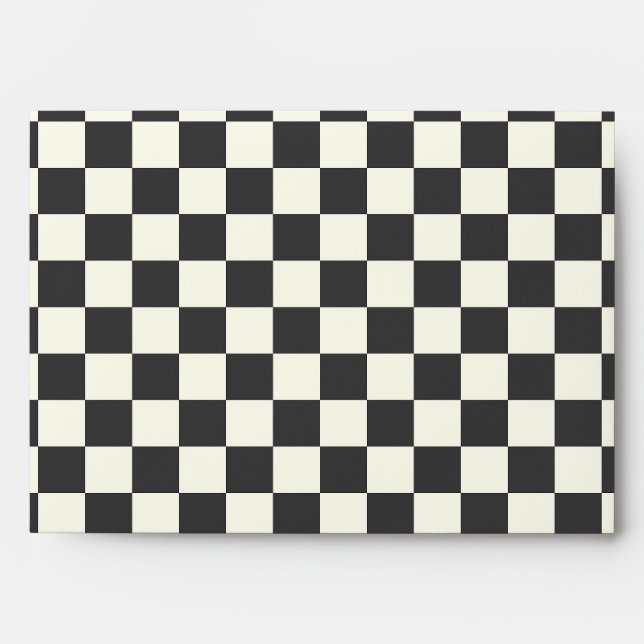 Off Black and Off White Checkerboard Envelope (Front)
