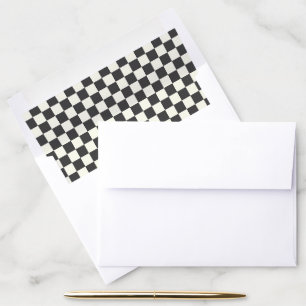 Off Black and Off White Checkerboard Envelope Liner
