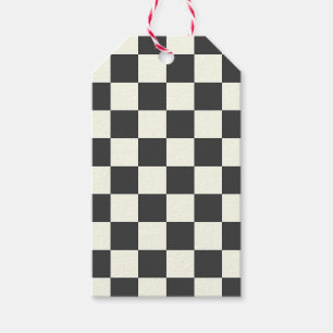 Off Black and Off White Checkerboard Gift Tags