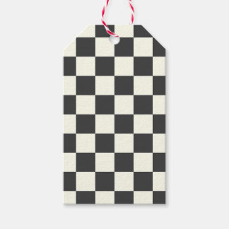 Off Black and Off White Checkerboard Gift Tags