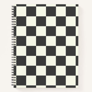 Off Black and Off White Checkerboard Notebook