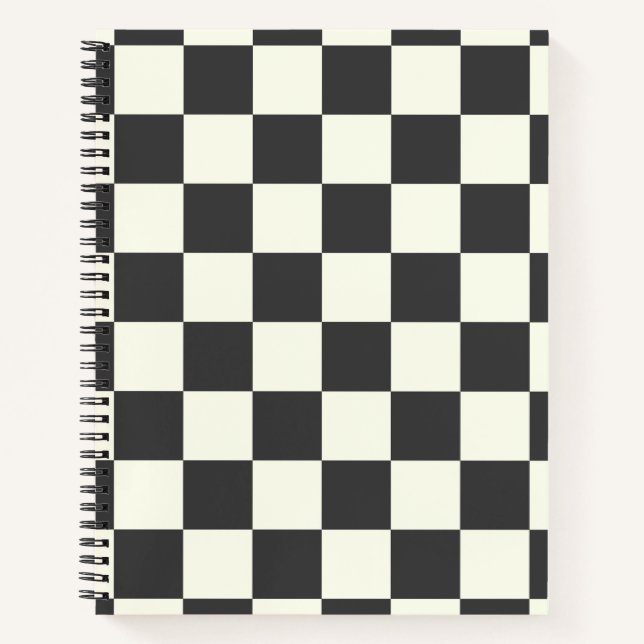 Off Black and Off White Checkerboard Notebook (Front)