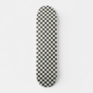 Off Black and Off White Checkerboard Skateboard