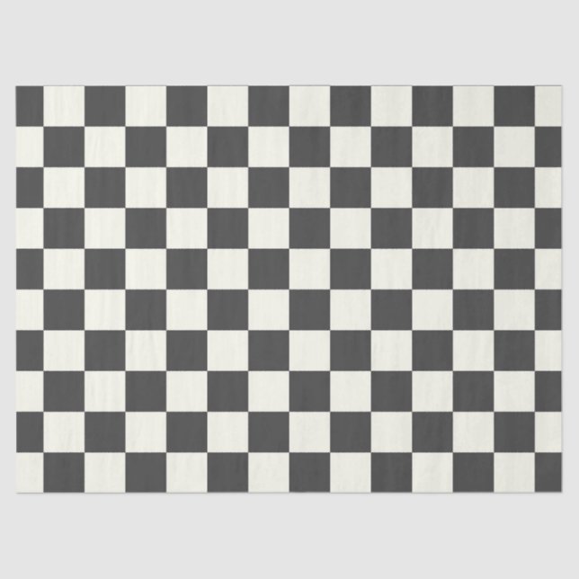Off Black and Off White Checkerboard Tissue Paper (Front)