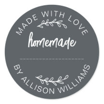 Off-Black Made With Love Homemade Food Jar 