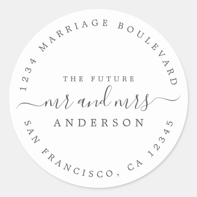 Off-Black Script Future Mr Mrs Seal (Front)