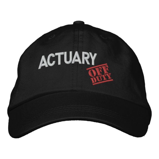 Off Duty Actuary Embroidered Baseball Cap (Front)