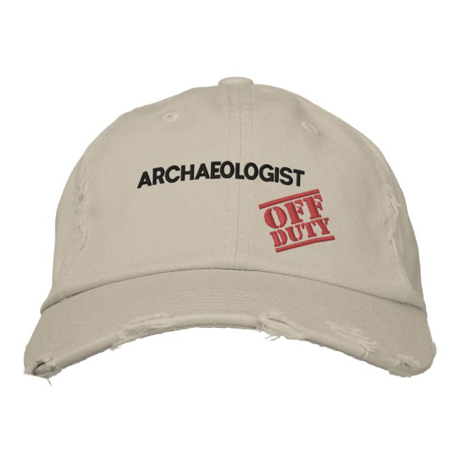 Off Duty Archaeologist Embroidered Baseball Hat (Front)