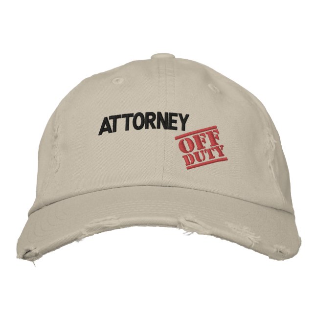 Off Duty Attorney Embroidered Baseball Cap (Front)