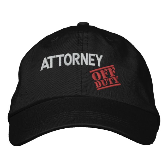 Off Duty Attorney Embroidered Baseball Cap (Front)