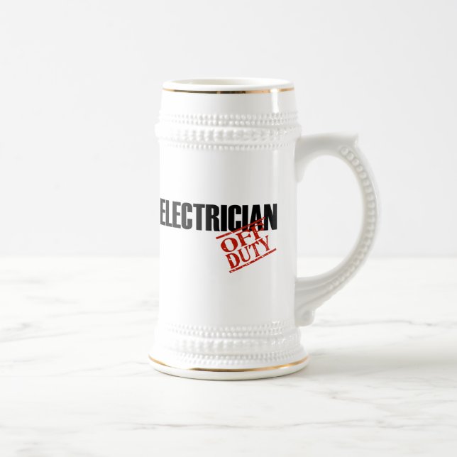 Off Duty Electrician Beer Stein (Right)