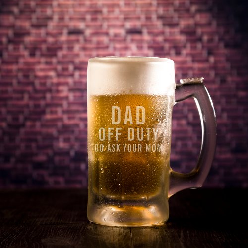 Off Duty  Funny Fathers Day Beer Mug Stein